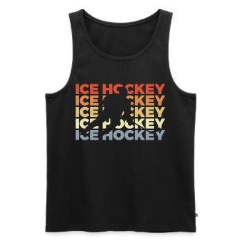 Ice Hockey Vintage Look - Männer Premium Bio Tank Top - Schwarz - Vorne - AI Model Male 178 light (178cm)