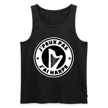 Ich kann keine Harfe haben - Männer Premium Bio Tank Top - Schwarz - Vorne - AI Model Male 178 light (178cm)