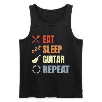 Eat Sleep Guitar Repeat - Men's Premium Organic Tank Top - black - Front - Michal (187cm)