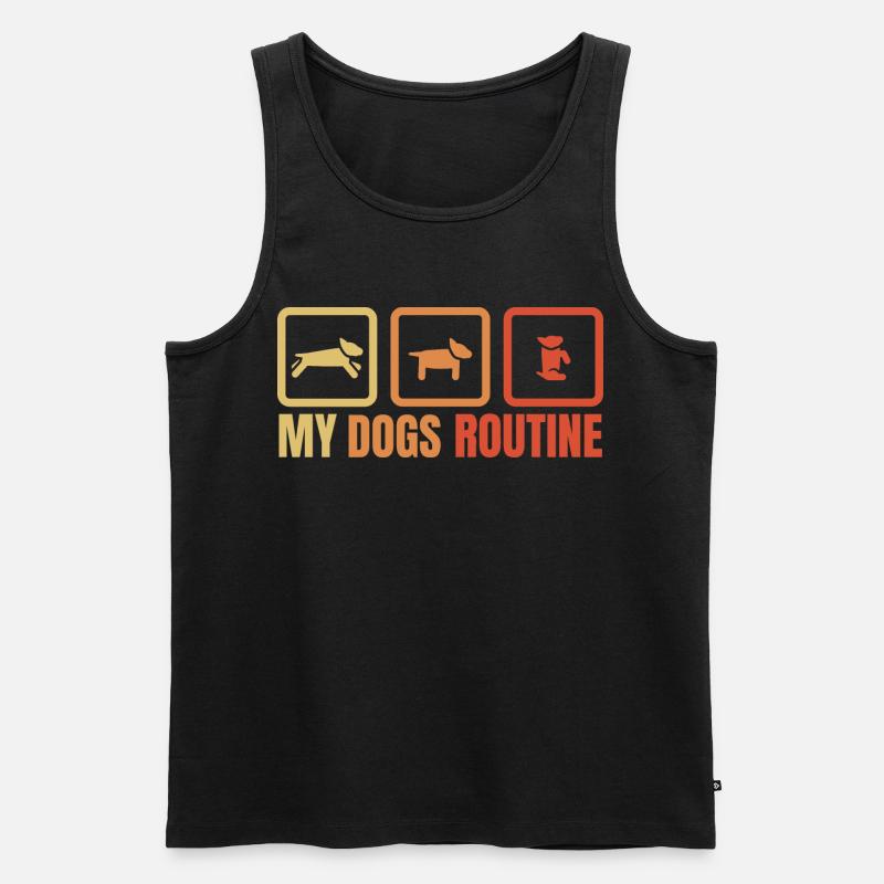 Die Routine meines Hundes - Männer Premium Bio Tank Top - Schwarz