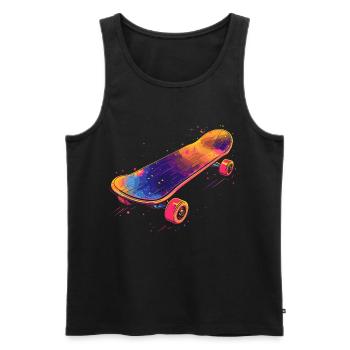 Skateboard Illustration - Männer Premium Bio Tank Top - Schwarz - Vorne - AI Model Male 178 light (178cm)
