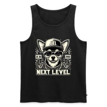 Cadeau Chihuahua Next Level Hip Hop Dog - Débardeur bio Premium Homme - noir - Devant - Michal (187cm)