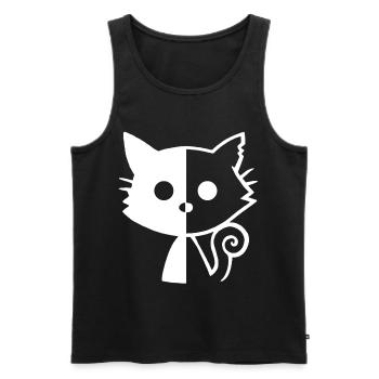Yin und Yang Katze (weiß) - Männer Premium Bio Tank Top - Schwarz - Vorne - AI Model Male 178 light (178cm)