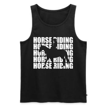 Horse Riding - Männer Premium Bio Tank Top - Schwarz - Vorne - AI Model Male 178 light (178cm)