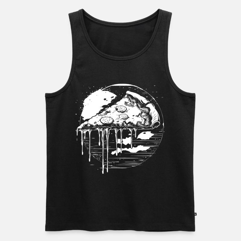Pizza Grafik - Männer Premium Bio Tank Top - Schwarz