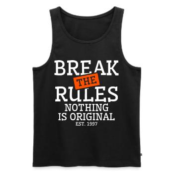 break rules original - Men's Premium Organic Tank Top - black - Front - AI Model Male 178 light (178cm)