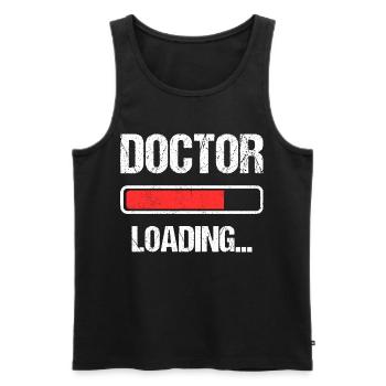 Doctor Loading I - Men's Premium Organic Tank Top - black - Front - Michal (187cm)