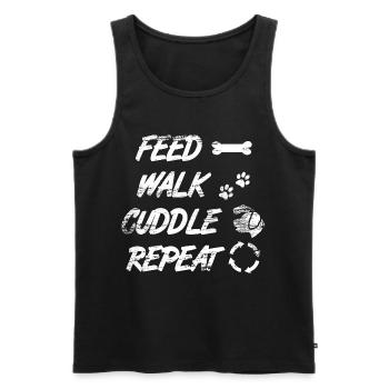 Feed Walk Cuddle Repeat - Männer Premium Bio Tank Top - Schwarz - Vorne - AI Model Male 178 light (178cm)