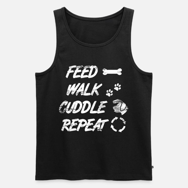 Feed Walk Cuddle Repeat - Männer Premium Bio Tank Top - Schwarz