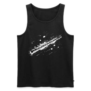 Flûte Street Art - Débardeur bio Premium Homme - noir - Devant - Michal (187cm)