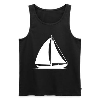 Sailboat Line Art - Men's Premium Organic Tank Top - black - Front - AI Model Male 178 light (178cm)