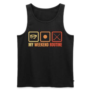 Hockeyspieler Wochenende - Männer Premium Bio Tank Top - Schwarz - Vorne - Michal (187cm)