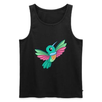 Colibri Mascotte mignonne Personnage de dessin animé Kawaii - Débardeur bio Premium Homme - noir - Devant - Michal (187cm)