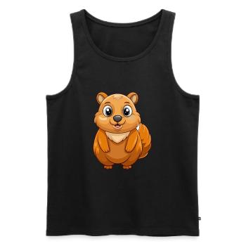 Murmeltier Niedliche Maskottchen Zeichentrickfigur Kawaii - Männer Premium Bio Tank Top - Schwarz - Vorne - Michal (187cm)