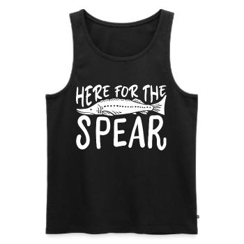 Hier für den Speer - Männer Premium Bio Tank Top - Schwarz - Vorne - AI Model Male 178 light (178cm)