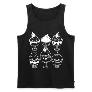 Eiscreme Cartoon Look - Männer Premium Bio Tank Top - Schwarz - Vorne - Michal (187cm)