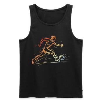 Joueur de football dessinant rétro - Débardeur bio Premium Homme - noir - Devant - AI Model Male 178 light (178cm)