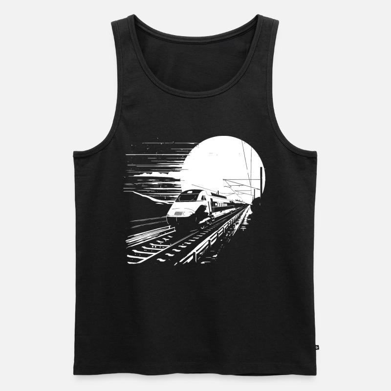Eisenbahn Grafik - Männer Premium Bio Tank Top - Schwarz