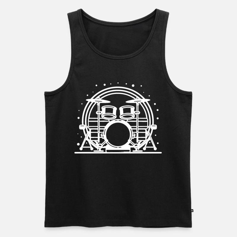 Schlagzeug - Männer Premium Bio Tank Top - Schwarz