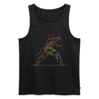 Vintage Karateka Skizze - Männer Premium Bio Tank Top - Schwarz - Vorne - AI Model Male 178 light (178cm)