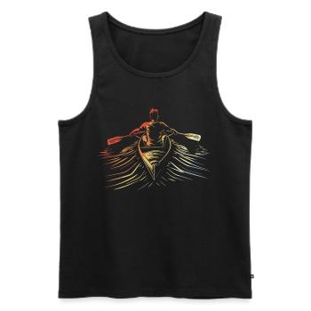 Dessin d’aviron des années 90 - Débardeur bio Premium Homme - noir - Devant - AI Model Male 178 light (178cm)
