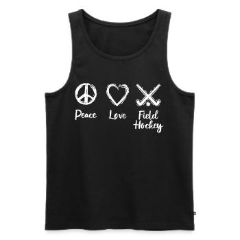 Hockey sur gazon Peace Love - Débardeur bio Premium Homme - noir - Devant - Michal (187cm)