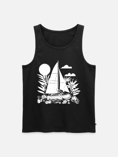Sailing Comic Look - Men's Premium Organic Tank Top - black