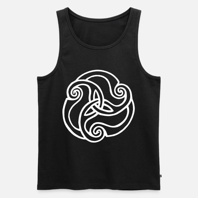 Weiße Blüte mit drei Blütenblättern - Männer Premium Bio Tank Top - Schwarz