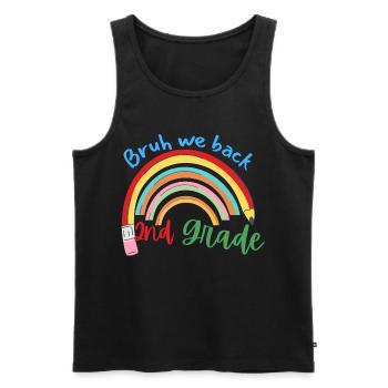 Bruh We Back Arc en Ciel - Débardeur bio Premium Homme - noir - Devant - Michal (187cm)