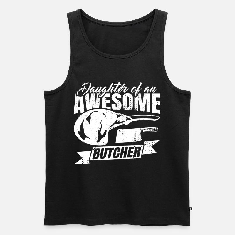 Metzger Tochter - Männer Premium Bio Tank Top - Schwarz