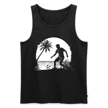 Soccer Boy Drawing - Men's Premium Organic Tank Top - black - Front - AI Model Male 178 light (178cm)