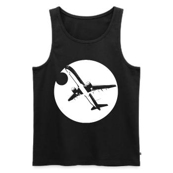 Flieger Zeichnung - Männer Premium Bio Tank Top - Schwarz - Vorne - AI Model Male 178 light (178cm)