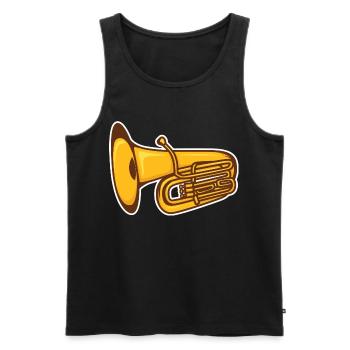 Tuba Skizze - Männer Premium Bio Tank Top - Schwarz - Vorne - Michal (187cm)