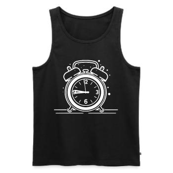 Alarm Clock Sketch - Men's Premium Organic Tank Top - black - Front - AI Model Male 178 light (178cm)