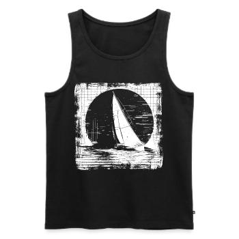 Segeln - Männer Premium Bio Tank Top - Schwarz - Vorne - AI Model Male 178 light (178cm)