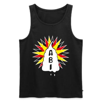 ABI mit viel Sahne, eine süsse Geschenkidee. - Männer Premium Bio Tank Top - Schwarz - Vorne - Michal (187cm)