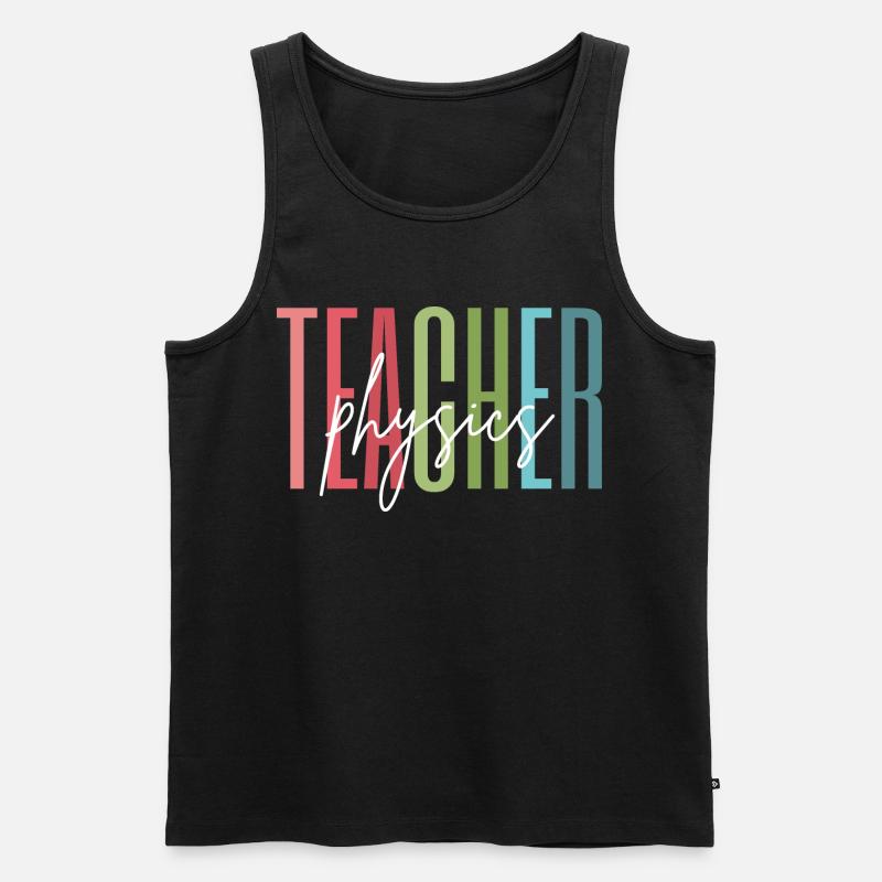Physik Lehrerin Schule Geschenk - Männer Premium Bio Tank Top - Schwarz