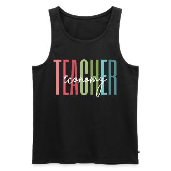 Professeur de Commerce École Cadeau d’enseignement - Débardeur bio Premium Homme - noir - Devant - AI Model Male 178 light (178cm)