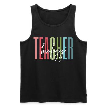 Cadeau d’école de professeur de biologie - Débardeur bio Premium Homme - noir - Devant - AI Model Male 178 light (178cm)