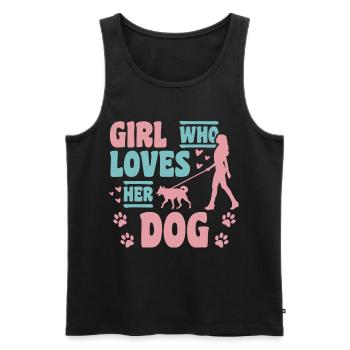 Amoureux des chiens - Débardeur bio Premium Homme - noir - Devant - Michal (187cm)