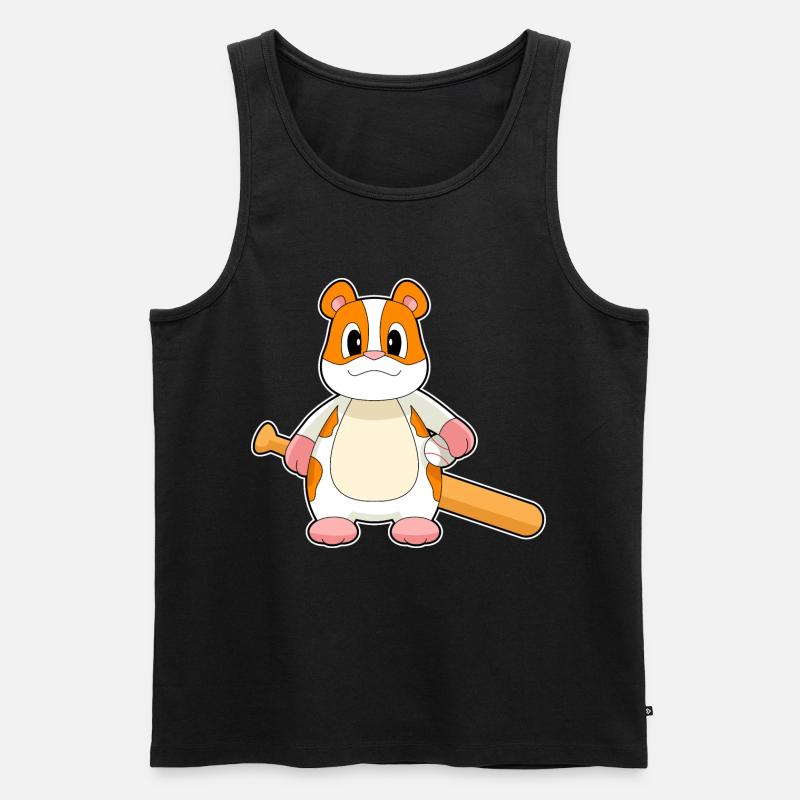 Hamster Baseball Baseballschläger - Männer Premium Bio Tank Top - Schwarz