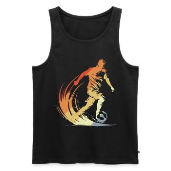 Soccer Player Drawing Vintage Look - Men's Premium Organic Tank Top - black - Front - Michal (187cm)