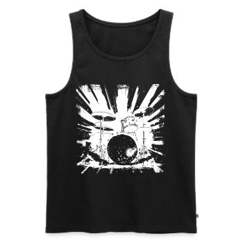 Drums Graphics - Men's Premium Organic Tank Top - black - Front - Michal (187cm)