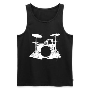 Drumset Sketch - Men's Premium Organic Tank Top - black - Front - AI Model Male 178 light (178cm)