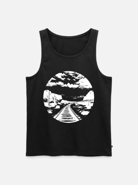 Railway Drawing - Men's Premium Organic Tank Top - black