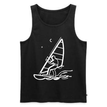 Windsurfing Line Art - Men's Premium Organic Tank Top - black - Front - AI Model Male 178 light (178cm)