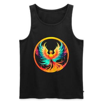 Phoenix Phönix - Männer Premium Bio Tank Top - Schwarz - Vorne - Michal (187cm)