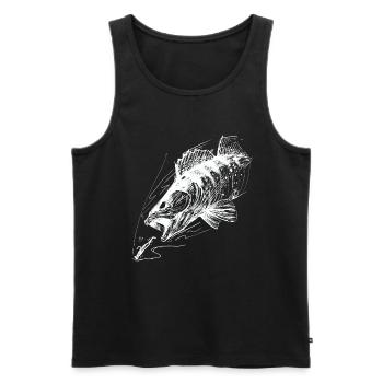 Fisch des Lebens! - Angeltshirt Zanderangriff 2 W - Männer Premium Bio Tank Top - Schwarz - Vorne - AI Model Male 178 light (178cm)