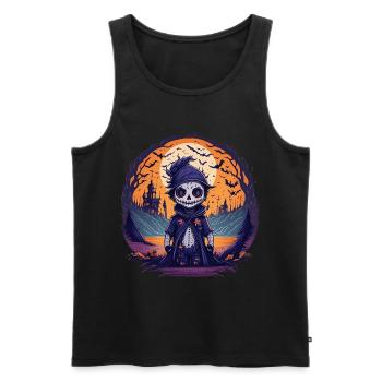Gruseliges Halloween-party-kostüm Zombie - Débardeur bio Premium Homme - noir - Devant - AI Model Male 178 light (178cm)