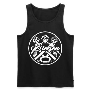 Stadt Siegen Krönchen Bergbau Hüttenmann Hopfen - Männer Premium Bio Tank Top - Schwarz - Vorne - Michal (187cm)